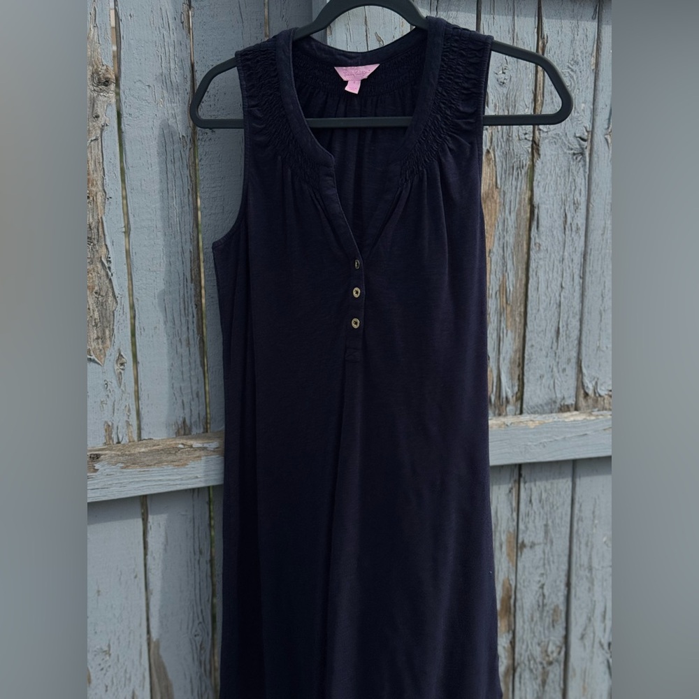 Lilly Pulitzer Sleeveless Sun Dress Small Women’s Mid Navy Blue Nautical Coastal